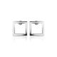 Square Silver Stud Earrings The Astro, image , picture 3