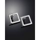 Square Silver Stud Earrings The Astro, image , picture 2