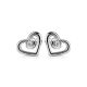 Heart Shaped Silver Studs With White Crystals The Aurora, image , picture 3