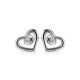 Heart Shaped Silver Studs With White Crystals The Aurora, image , picture 3