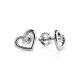 Heart Shaped Silver Studs With White Crystals The Aurora, image 