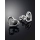 Heart Shaped Silver Studs With White Crystals The Aurora, image , picture 2
