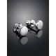 Round Sterling Silver Stud Earrings The Aurora, image , picture 2