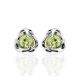 Silver Floral Studs With Light Green Crystals The Aurora, image , picture 3