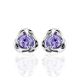 Silver Floral Studs With Lilac Crystals The Aurora, image , picture 3