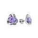 Silver Floral Studs With Lilac Crystals The Aurora, image 