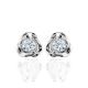 Silver Studs With White Crystals The Aurora, image , picture 3