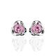 Sterling Silver Studs With Pink Crystals The Aurora, image , picture 3