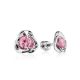 Sterling Silver Studs With Pink Crystals The Aurora, image 
