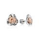 Sterling Silver Studs With Champaign Crystals The Aurora, image 