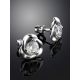 Silver Studs With White Crystals The Aurora, image , picture 2