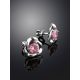 Sterling Silver Studs With Pink Crystals The Aurora, image , picture 2