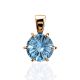 Golden Pendant With Bright Blue Topaz, image 