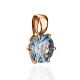 Golden Pendant With Bright Blue Topaz, image , picture 4