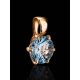 Golden Pendant With Bright Blue Topaz, image , picture 2