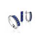 White Gold Latch Back Earrings With Diamonds And Blue Sapphires The Mermaid, image , picture 4