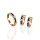 Golden Ring With Blue Sapphires And Diamond Centerpiece The Mermaid, Ring Size: 7 / 17.5, image , picture 4
