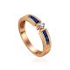 Golden Ring With Blue Sapphires And Diamond Centerpiece The Mermaid, Ring Size: 7 / 17.5, image 