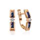 Stylish Sapphire And Diamond Earrings In Gold The Mermaid, image 