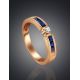 Golden Ring With Blue Sapphires And Diamond Centerpiece The Mermaid, Ring Size: 7 / 17.5, image , picture 2