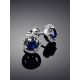 Classy White Gold Studs With Sapphires And Diamonds The Mermaid, image , picture 2