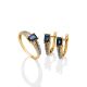 Classy Blue Sapphire And Diamond Ring In Gold The Mermaid, Ring Size: 8 / 18, image , picture 4