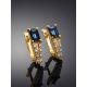 Classy Blue Sapphire And Diamond Earrings In Gold The Mermaid, image , picture 2