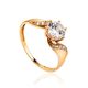 Channel Set Crystal Ring In Gold, Ring Size: 6.5 / 17, image 