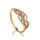 Bold Golden Ring With Crystals, Ring Size: 8 / 18, image 