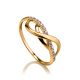 Classy Golden Ring With White Crystals, Ring Size: 6.5 / 17, image 