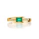 Golden Ring With Emerald Centerstone And White Diamonds The Oasis, Ring Size: 8 / 18, image , picture 3