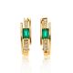 Golden Earrings With Baguette Cut Emeralds And Diamonds The Oasis, image , picture 3