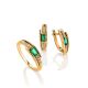 Golden Earrings With Baguette Cut Emeralds And Diamonds The Oasis, image , picture 4