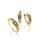 Golden Ring With Emerald Centerstone And White Diamonds The Oasis, Ring Size: 8 / 18, image , picture 4