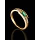 Golden Ring With Emerald Centerstone And White Diamonds The Oasis, Ring Size: 8 / 18, image , picture 2