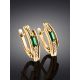 Golden Earrings With Baguette Cut Emeralds And Diamonds The Oasis, image , picture 2