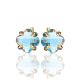 Blue Topaz Golden Earrings, image , picture 3