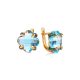 Blue Topaz Golden Earrings, image 