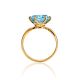 Golden Ring With Light Blue Topaz, Ring Size: 7 / 17.5, image , picture 3