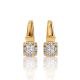 Stylish Golden Earrings With White Diamonds, image , picture 3