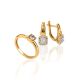 Stylish Golden Earrings With White Diamonds, image , picture 4