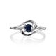 Classic Golden Ring With Sapphire Centerstone The Mermaid, Ring Size: 6 / 16.5, image , picture 3