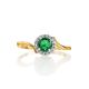 Classic Golden Ring With Emerald Centerstone And Diamonds The Oasis, Ring Size: 6 / 16.5, image , picture 3