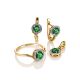 Classic Golden Ring With Emerald Centerstone And Diamonds The Oasis, Ring Size: 6 / 16.5, image , picture 4