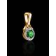 Classy Golden Pendant With Emerald And Diamonds The Oasis, image , picture 2