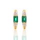 Golden Earrings With Bright Emeralds And Diamonds The Oasis, image , picture 3