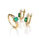 Golden Earrings With Bright Emeralds And Diamonds The Oasis, image , picture 4