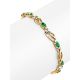 Classy Golden Link Bracelet With Emeralds, image , picture 3