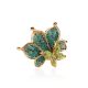 Green And Blue Crystal Floral Ring In Gold-Plated Silver The Jungle, Ring Size: 10 / 20, image , picture 3