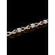 Golden Link Bracelet With White Diamonds, image , picture 2